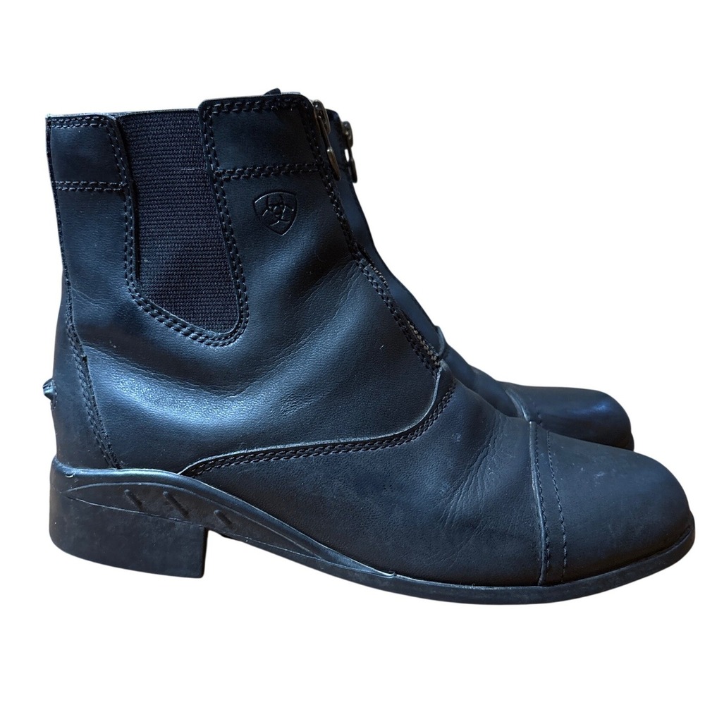 Ariat Heritage IV Zip Paddock Boots Girls Black Leather Riding SIZE 3